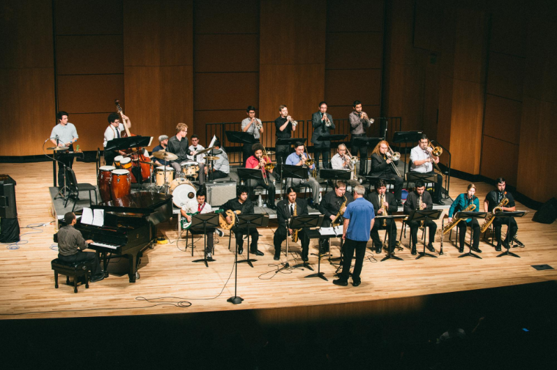 Picture of RCC Jazz Ensemble performing in the concert hall